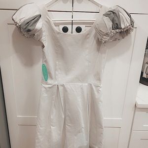 Vintage Kirribilla Light Gray Dress w/ puff sleeve